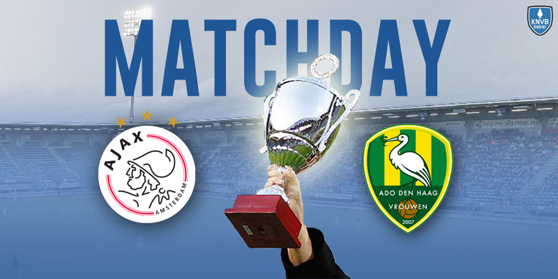 KNVB's tweet image. Matchday! Wie wordt de bekerwinnaar bij de vrouwen? Om 18.30 uur ADO Den Haag - Ajax in het Kyocera Stadion!