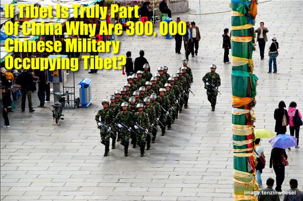 #Tibet "liberated" by China in 1950 but have an army of 300,000 to oppress #Tibetans! #BoycottChina #FreeTibet