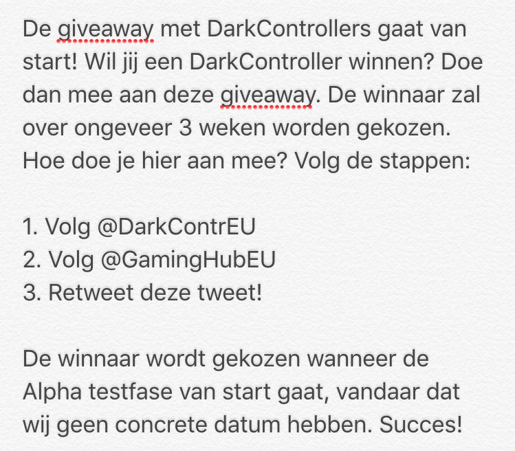 GamingHubEU's tweet photo. De @DarkContrEU gaat van start! Wil jij kans maken op een DarkController? Volg dan de stappen! Succes. https://t.co/ZCoDhqIUor