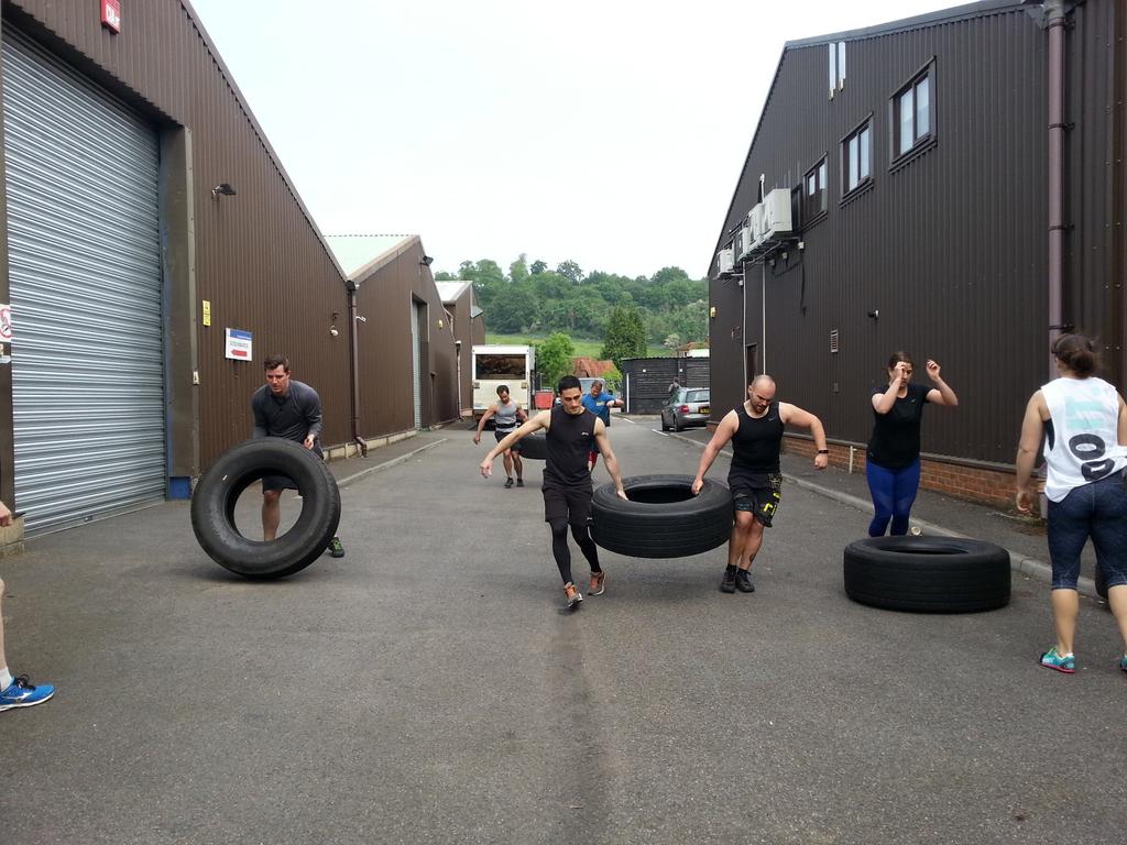 GuildfordWOD's tweet photo. Yoga flow to start followed by tyre flipping &amp; carrying.  What's not love @CrossFitGford #CrossFit #yoga #strongman https://t.co/SQYwvCvSJL