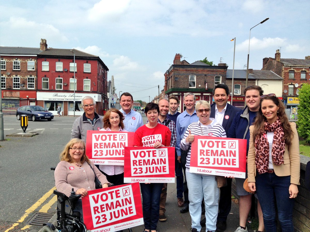 TheresaEurope's tweet image. Heading out on the knocker now in Tuebrook for @UKLabourIN with @LGBTLabourNW and @StephenTwigg! #VoteRemain