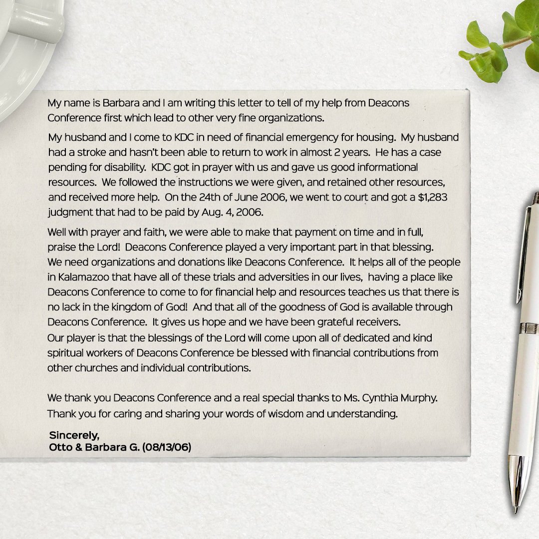 Testimonial from one of our guests #kalamazoo #community #financialassistance #kdc #donate #just10  #support #causes