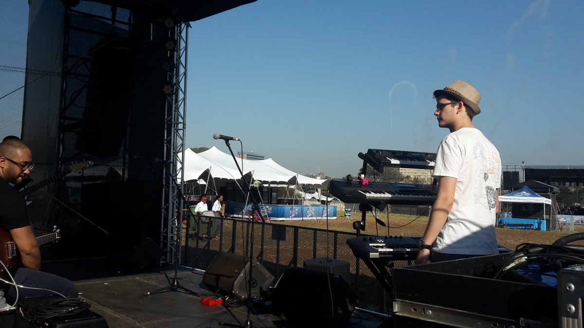 GranMahBand's tweet photo. All sound checked! @ZakifoMusikFest see ya'll at 14:45h!!
#igot2move
#beautifulldayforsomelivemusic 
#granmah https://t.co/cISbFWCuMG