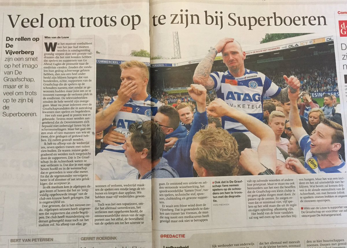 DeGraafschap's tweet image. Mooi en terecht stuk van @Wimvandelouw in @dgachterhoek over dat trotse cluppie uit de Achterhoek! #kommaoropstadse