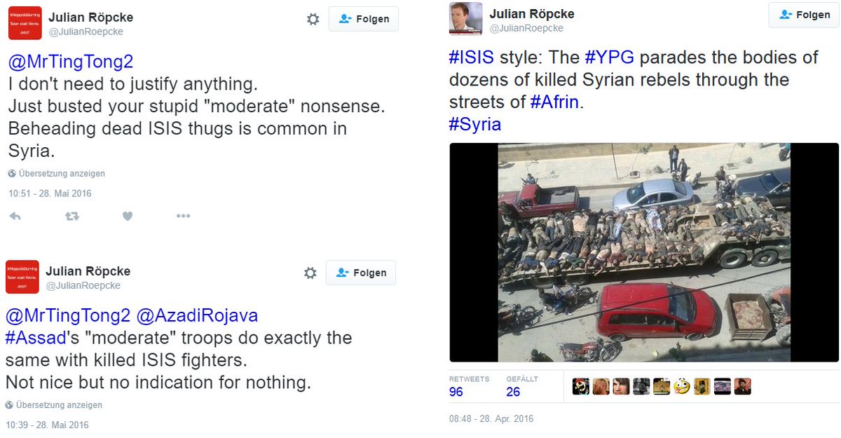 Konstantin Krammer The Hypocrisy Of Jihadijulian In One Tweet Ypg Never Beheaded Isis Fighters But Unlike Fsa Ypg Is Isis Style