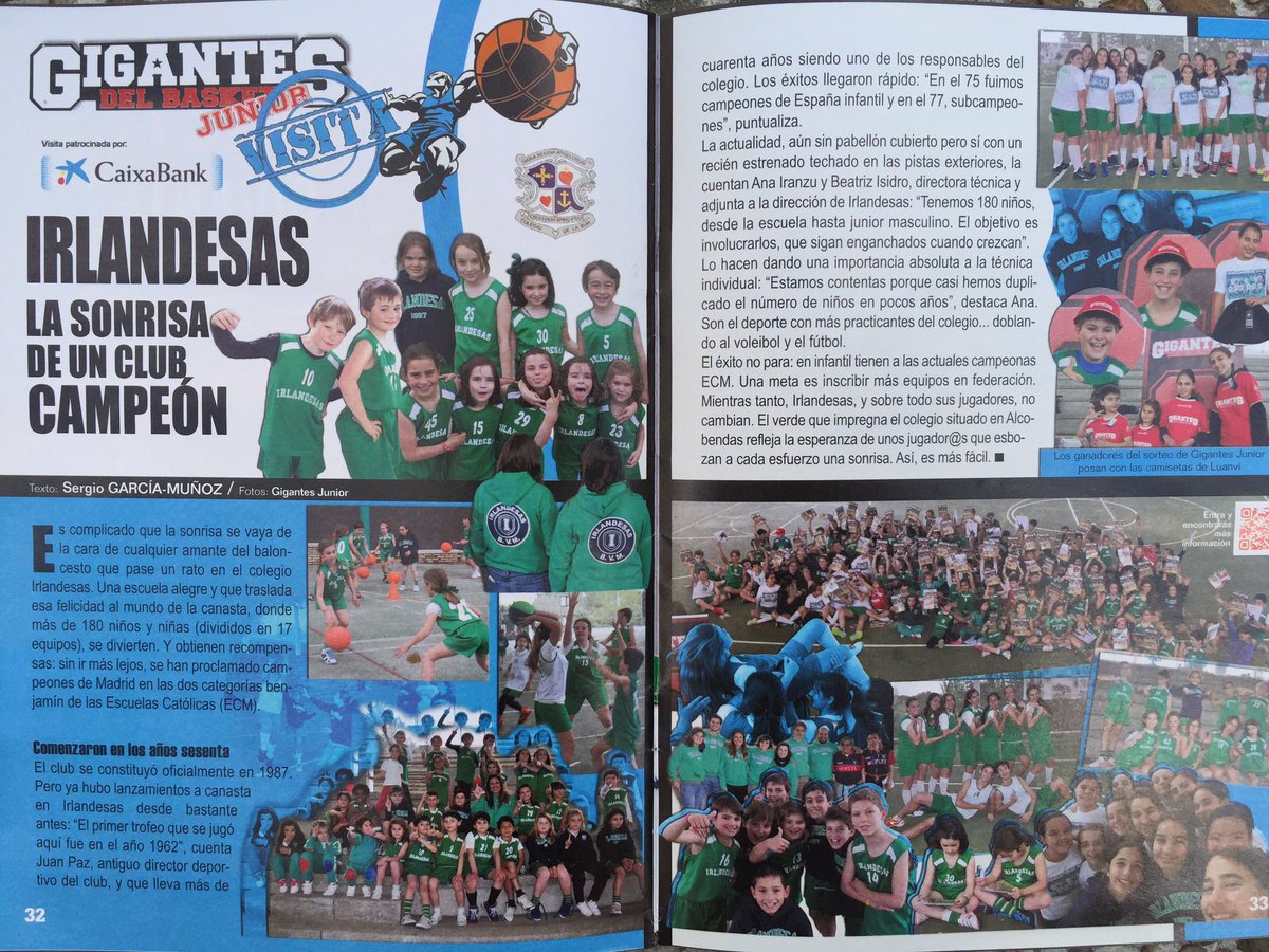 ClubIrlandesas's tweet photo. Nuestros equipos de Basket en la revista @GIGANTESJunior @GIGANTESbasket @infoCaixa #empapa2 de éxito https://t.co/S8uMsepvJV