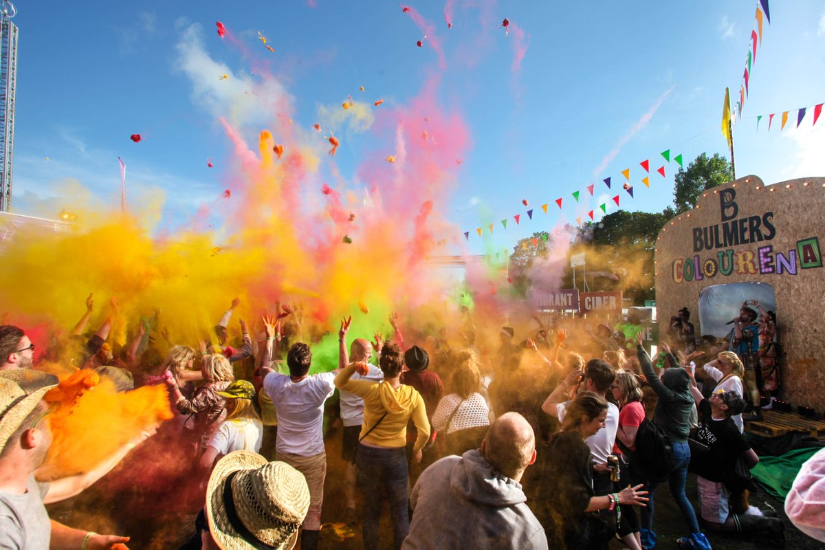 Don’t miss the epic powder paint fight at the @Bulmerscider Colourena - 7pm today and tomorrow! Live Colourful!
