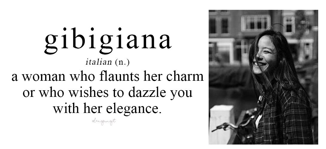 lengsungit's tweet photo. #TSIBedit
#AZDictionary: gibigiana
a woman who flaunts her charm or who wishes to dazzle you with her elegance https://t.co/OHNLMw6Rsi