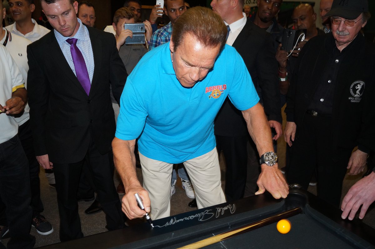 UnitedPool's tweet image. Arnold Schwarzenegger at the 2016 BPL Showdown! What an honor to have him with our BPL stars! Awesome experience!