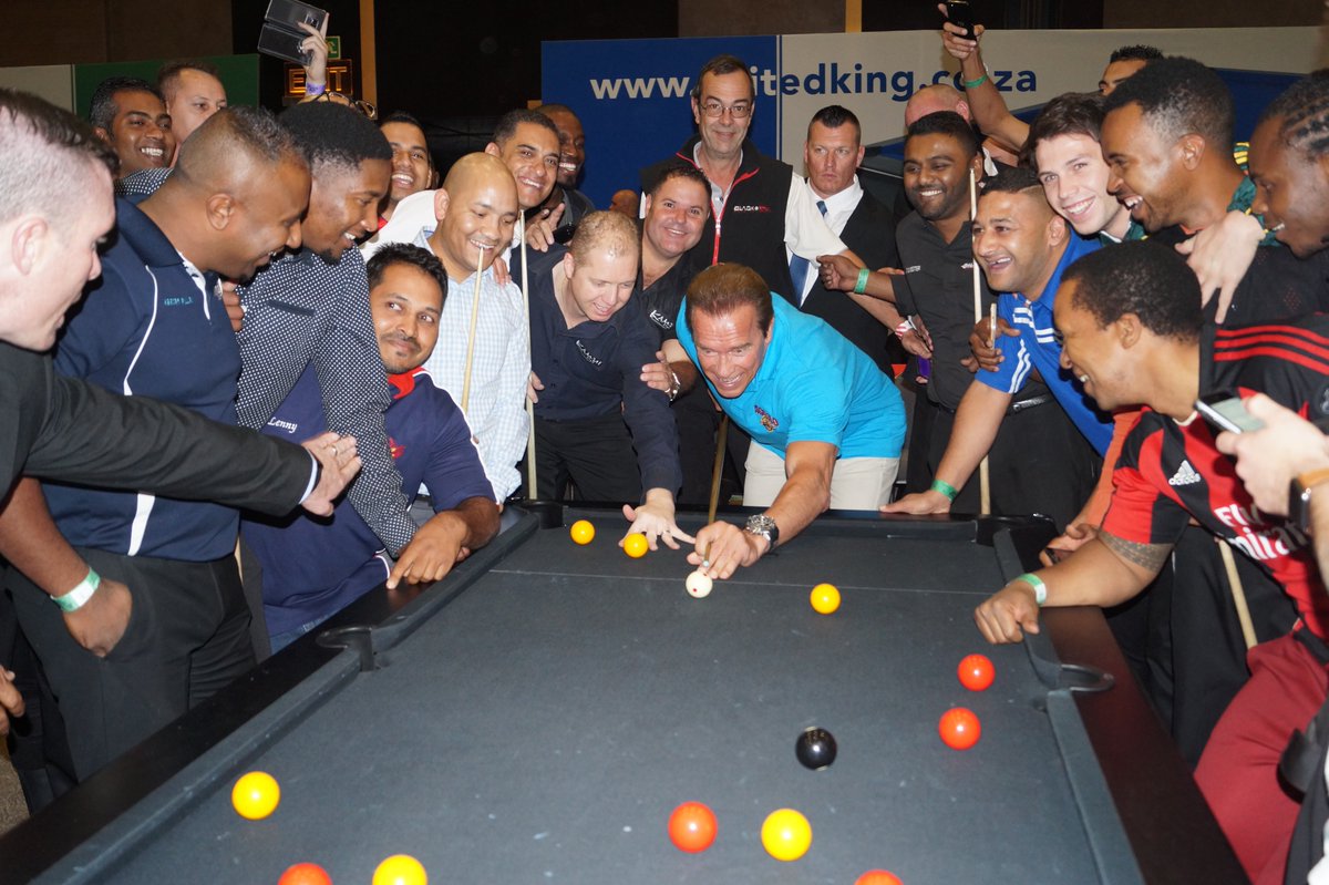 UnitedPool's tweet image. Arnold Schwarzenegger at the 2016 BPL Showdown! What an honor to have him with our BPL stars! Awesome experience!