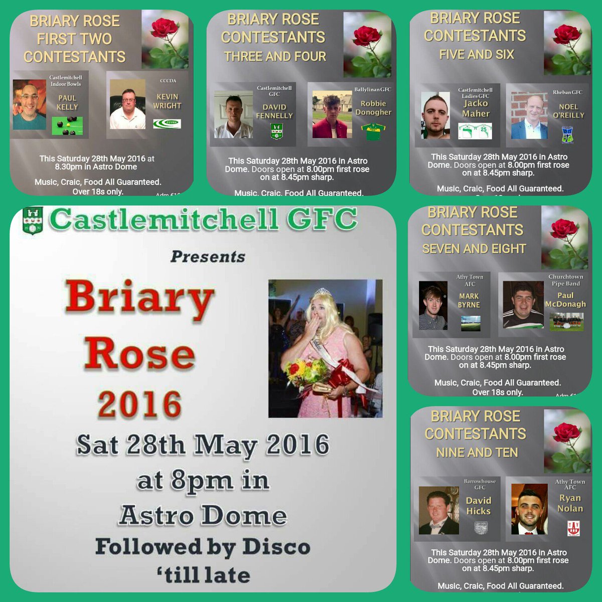 Heres all our contestants for tonight!!!  See you all there!!  <a href="/MitchellsGFC/">Castlemitchell GFC</a>
