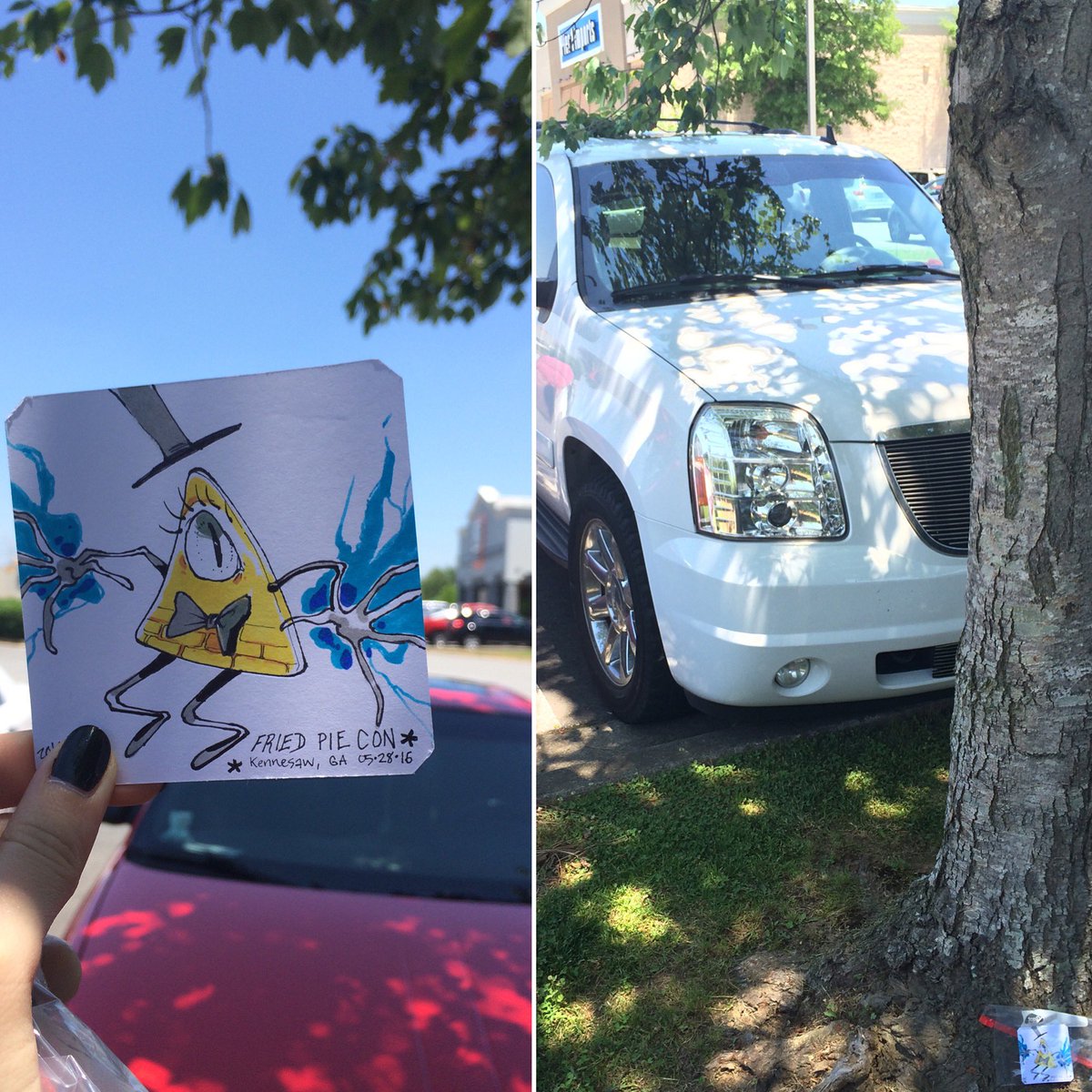 HappyArtistJenn's tweet photo. DROP! "Ready to make a deal?" Grab this Bill Cipher at Fried Pie Con! #freeart #fafatl https://t.co/sSrjTZnpkR