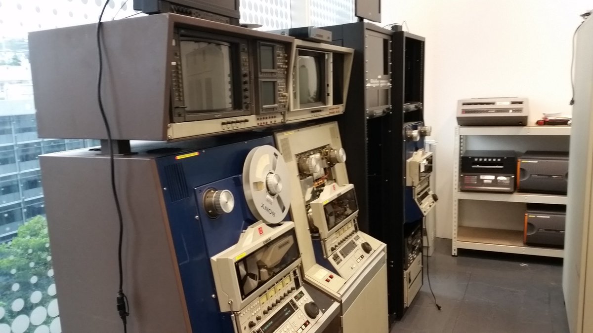ausmetal's tweet photo. @MParmajana @bekey_ setting up a room full of old television broadcast equipment for work. That's a third of it. https://t.co/difrVQDYHt