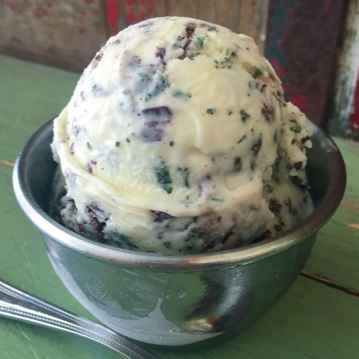 Saturday Strategy -- dessert. Fresh Mint Chip #homemade #icecream. Open 11-9 TR.