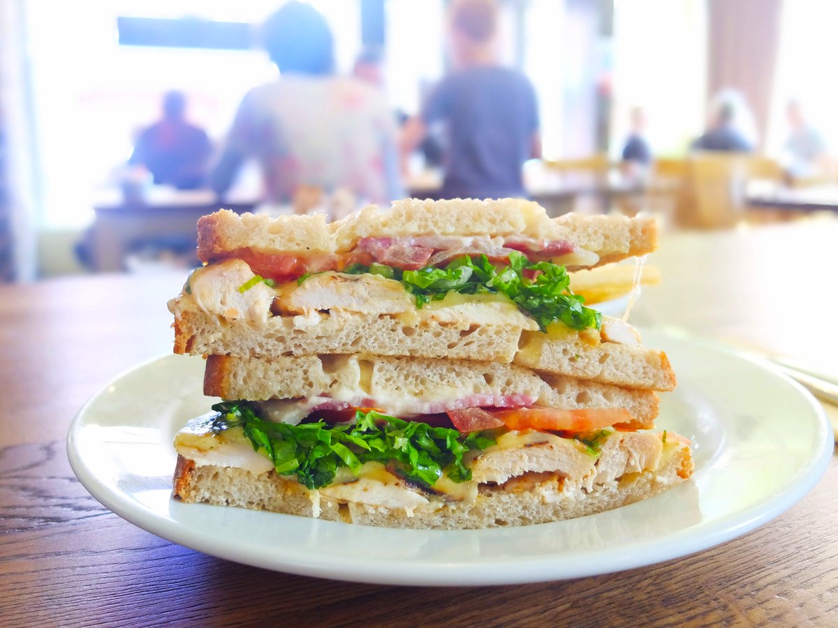Harry's unbeatable club sandwich on sourdough bread. Part of our weekend brunch menu serving all day tomorrow. Yum!