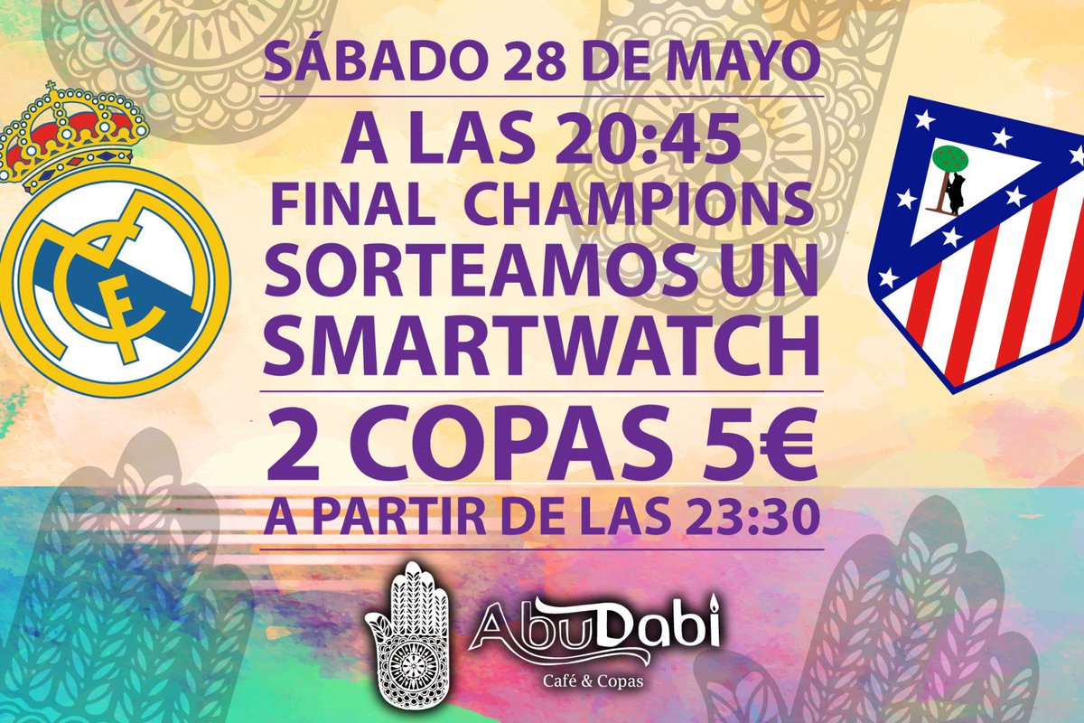 AbudabiCopas's tweet photo. Os espero para vivir la gran final de champion y en el descanso sortearemos un SMARTWATCH. Y seguir durante la noche https://t.co/MFTPpkxCT9