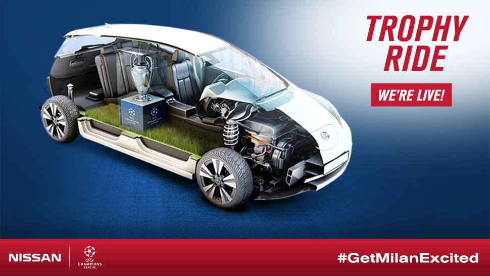 Olemme livenä! Koe tunnelma yleisössä, kun #UCLfinal –pokaali ajaa ohi. #GetMilanExcited bit.ly/25sgQvM