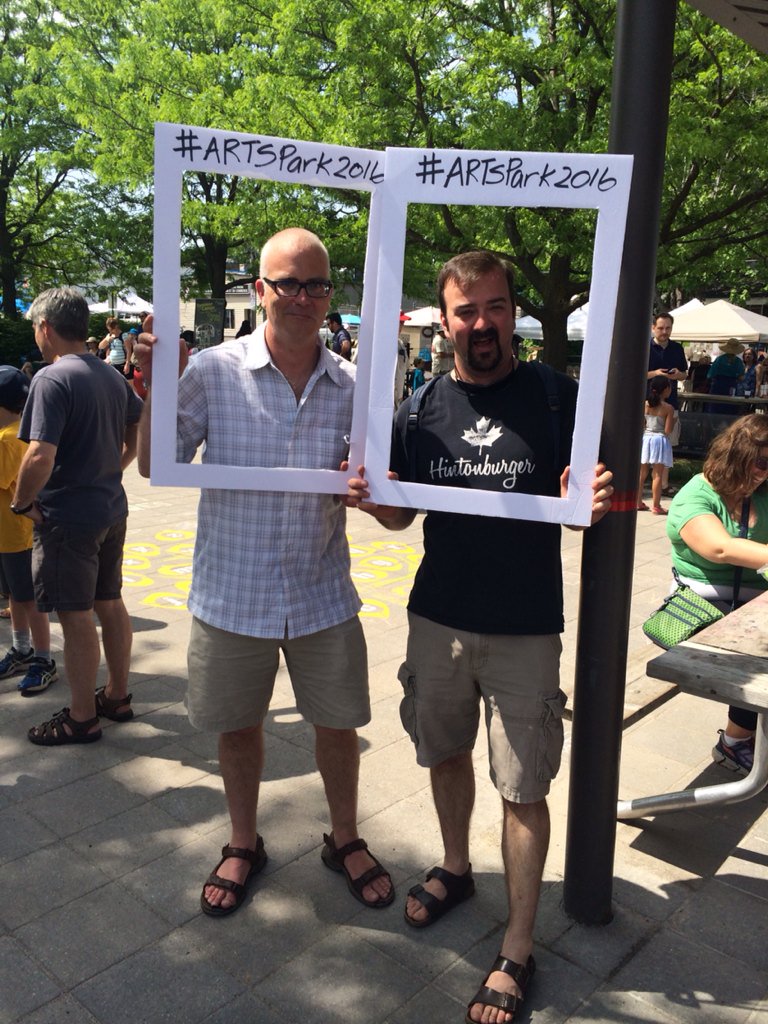 Thanks @JLeiper and HCA president James for modelling for us at #artspark2016! Keep cool!