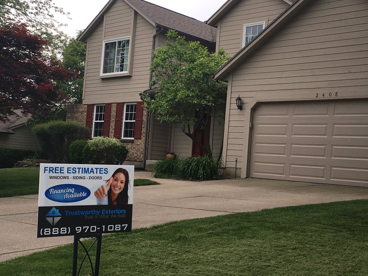 TrustworthyExt's tweet photo. Another Great job by the Trustworthy install crew. Thanks guys. Come see our work at 2408 Rossini Rd. Dayton https://t.co/o5NaiAXqGl