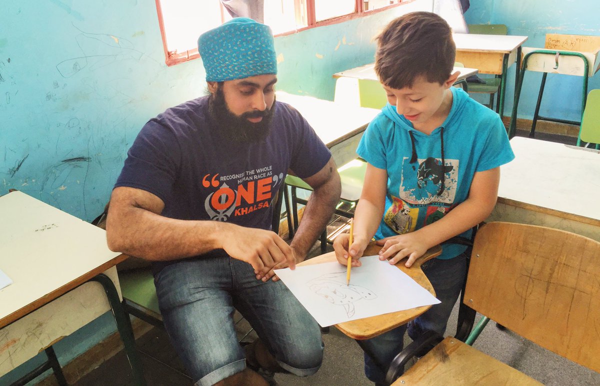 Currently in Lebanon with <a href="/Khalsa_Aid/">Khalsa Aid</a>  working with local NGOs to support education for #Syrian #refugees