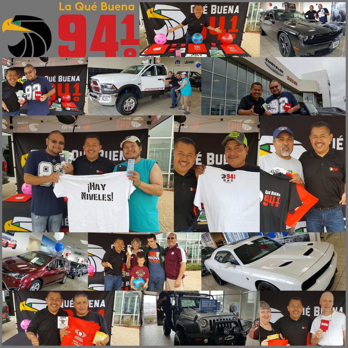 QueBuena941's tweet photo. @ElPaisaRadio #MemorialWeekend #DodgeRam #DodgeCharger #DallasDodge  11550 L B J Fwy Dallas, TX 75238 635 y Jupiter https://t.co/RauWzNDss6