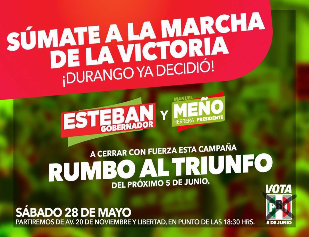 erikayanel's tweet photo. Falta poco ¡los esperamos! 
Vamos juntos por un Durango #Al100 https://t.co/nCNhkbzEUK