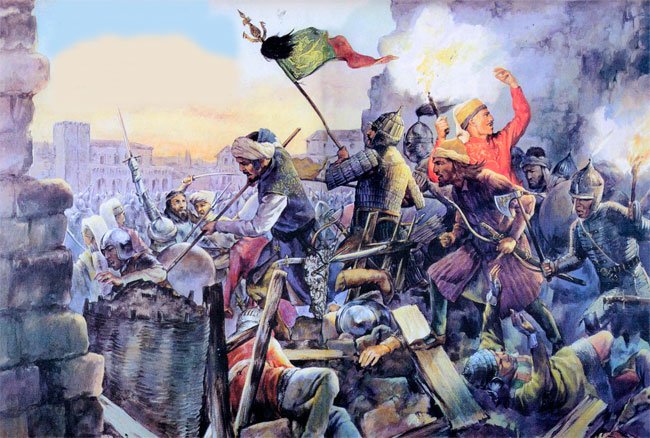 Watanabe Auf Twitter 1453年5月29日 コンスタンティノープルが陥落 城壁にオスマンの旗が翻ったのを見た皇帝 コンスタンティノス11世は皇帝の衣装を脱ぎ捨てると 神よ 帝国を失う皇帝を許し給うな 都の陥落とともに われ死なん と叫び 敵中に姿を消した