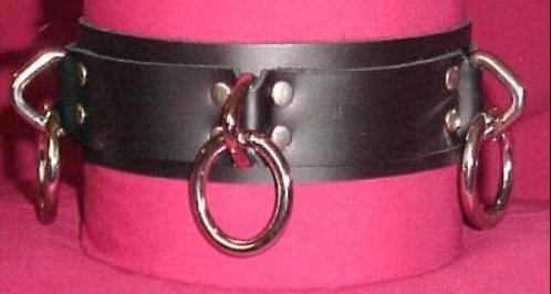 Leather Passions Three Ring Play Collar allthingskink.com/104151,item_id…