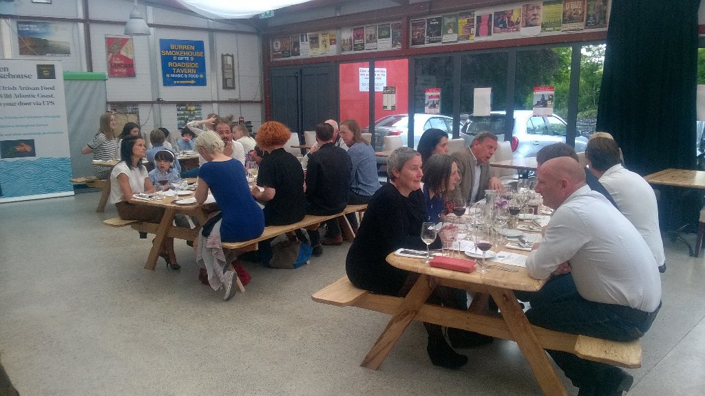 slowfoodclare's tweet photo. #burrenfoodfest gala dinner getting underway! Lookin like a full house! https://t.co/5hG2lmNQNg