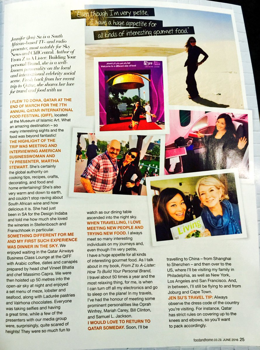 jennifer_su's tweet photo. June issue @FoodandHome #QIFF2016 @qatarairways @qiff_ @MarthaStewart @massimocapra #Qatar @mariselerm https://t.co/BKLP2HJfSC