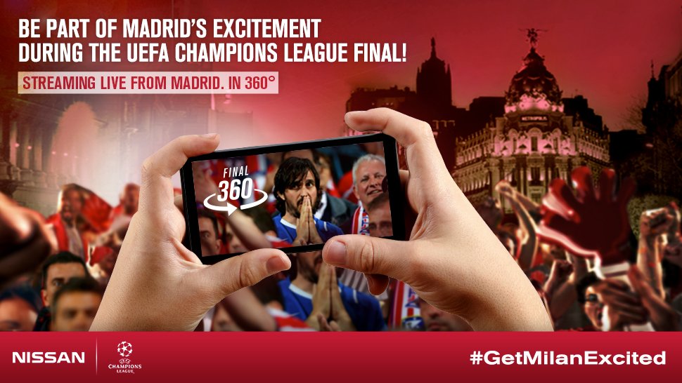 Puoliaika! Koe <a href="/Atleti/">Atlético de Madrid</a> ja <a href="/realmadrid/">Real Madrid C.F.</a>-fanien tunnelma #UCLfinal-ottelusta. bit.ly/27WXTQD #GetMilanExcited