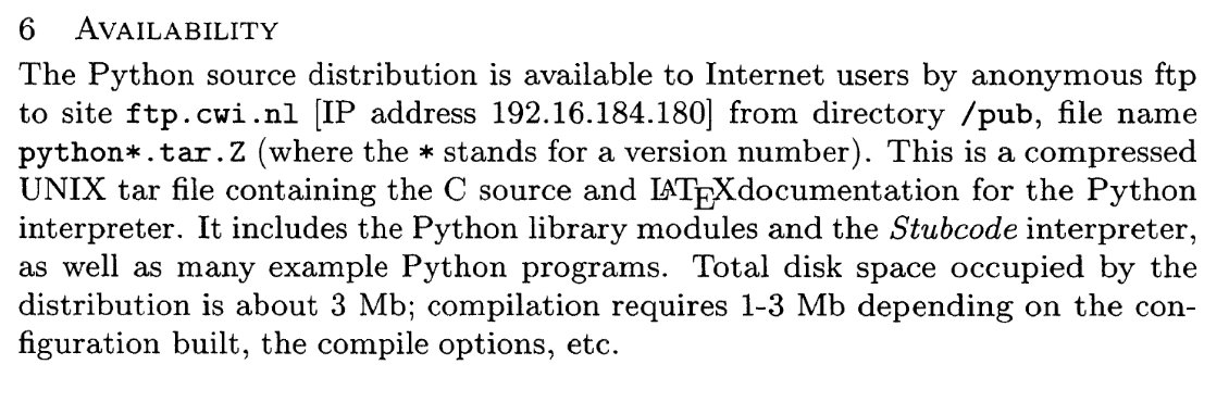 How to get Python in 1991:
