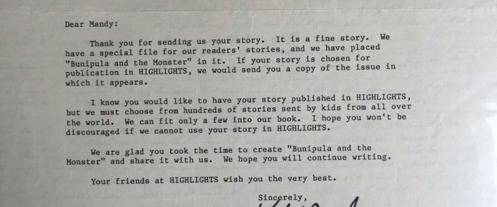 mandajne's tweet photo. #springcleaningfind My very first #writing rejection at 10 years old! https://t.co/6fSaOnFrYO