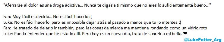 Lukepotter_Arg's tweet photo. Conversación entre Luke y una fan por un tweet que publico Luke. #LPArg https://t.co/C7GvCUANRn