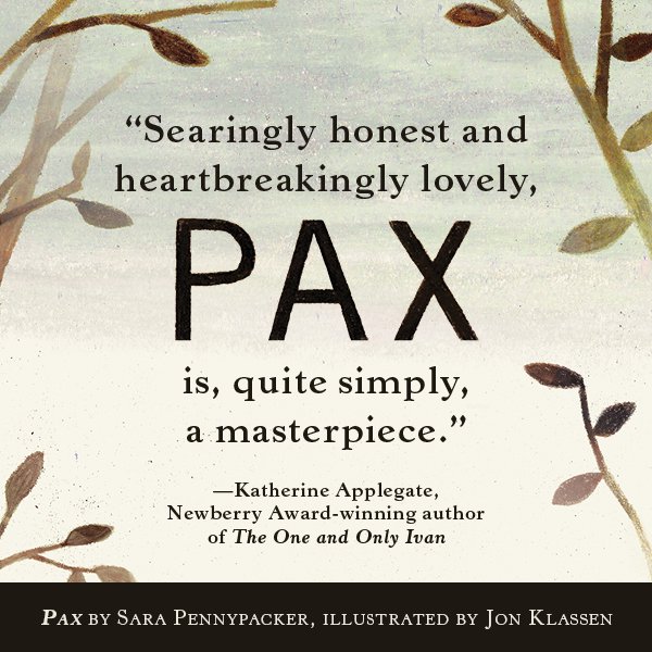HarperChildrens's tweet photo. Listen to an audio excerpt of PAX by @sarapennypacker and @burstofbeaden here: https://t.co/6cRZKlnCot #findpax https://t.co/G8EW1DUxcz