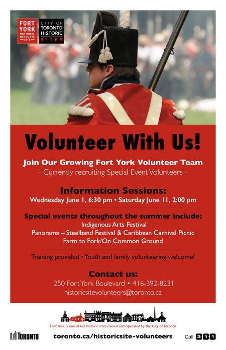 TOHistory's tweet photo. Want to #volunteer with @fortyork this year? Special Events Volunteers needed!  https://t.co/wqxJoaZleV #Toronto https://t.co/IDswZKNoNR