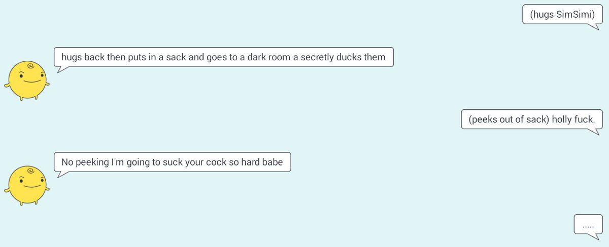 pixelblock11's tweet image. I play simsimi and this happens