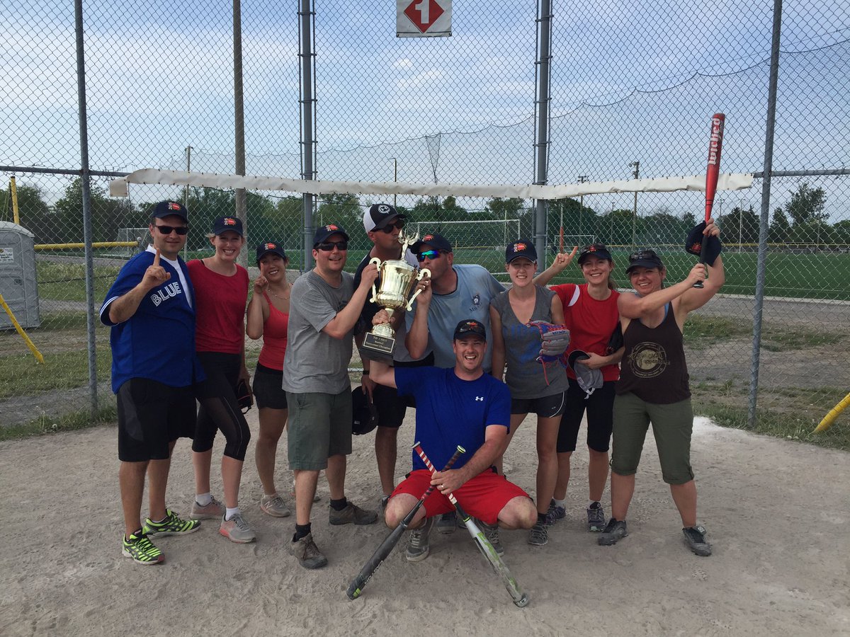 Jbrundia's tweet photo. 1st &amp; 2nd place teams Congrats @MBNA_Canada what a close game! Supporting a great cause! @TDCHEO_BASEBALL @PietroTD https://t.co/kyUDiYgnsP