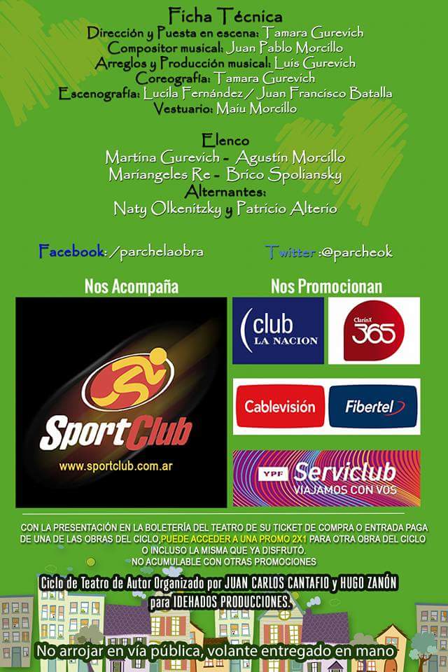 ParcheOk's tweet photo. Promos para que vayas sacando tu entrada para este Sábado! 
Venite al estreno para cantar y bailar con nosotros!!!!! https://t.co/xZMEvdJZlO