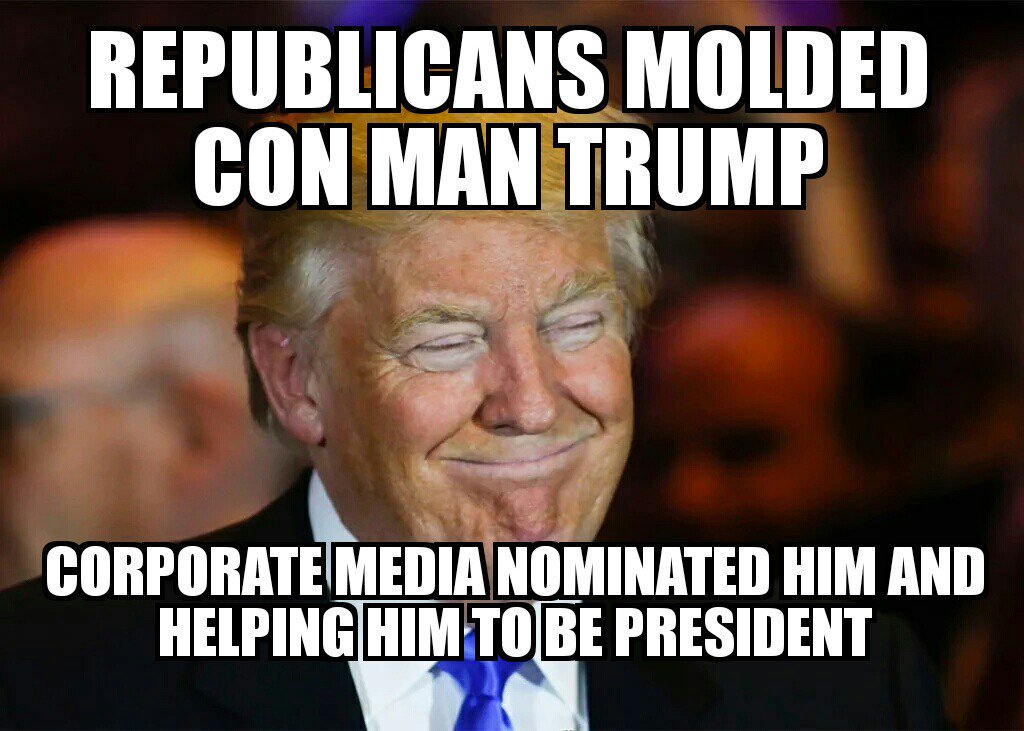 sheriffali's tweet photo. GOP molded Shyster Trump Media Nominated Him &amp; trying to make Trump President
#GOPConManTrump
#MediaLoveConManTrump https://t.co/oRGoSRBRoa