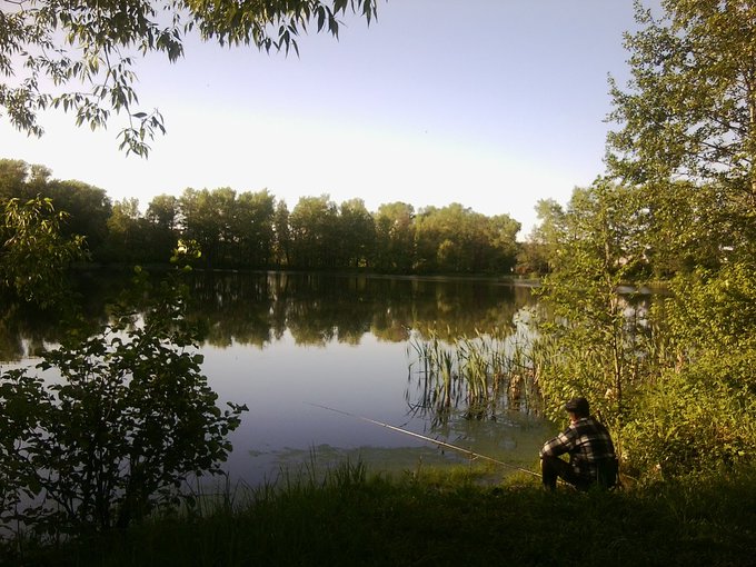 Just imagine..silece, first bird's twitts, moscitoes, drugonflyes around, frogs's songs, the sunset here)