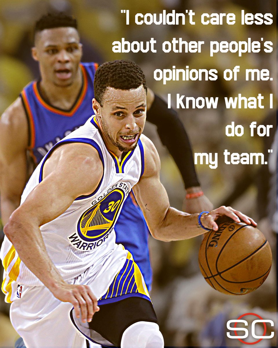 SportsCenter's tweet image. Steph Curry responds to Russell Westbrook&apos;s reaction regarding a question on Curry&apos;s defense.