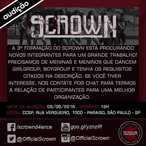 OFFICIALSCROWN's tweet photo. Estamos recrutando novos membros! 
Confira mais detalhes clicando no link do evento: https://t.co/ISqGOmx1rJ https://t.co/qM0AuD4bFM