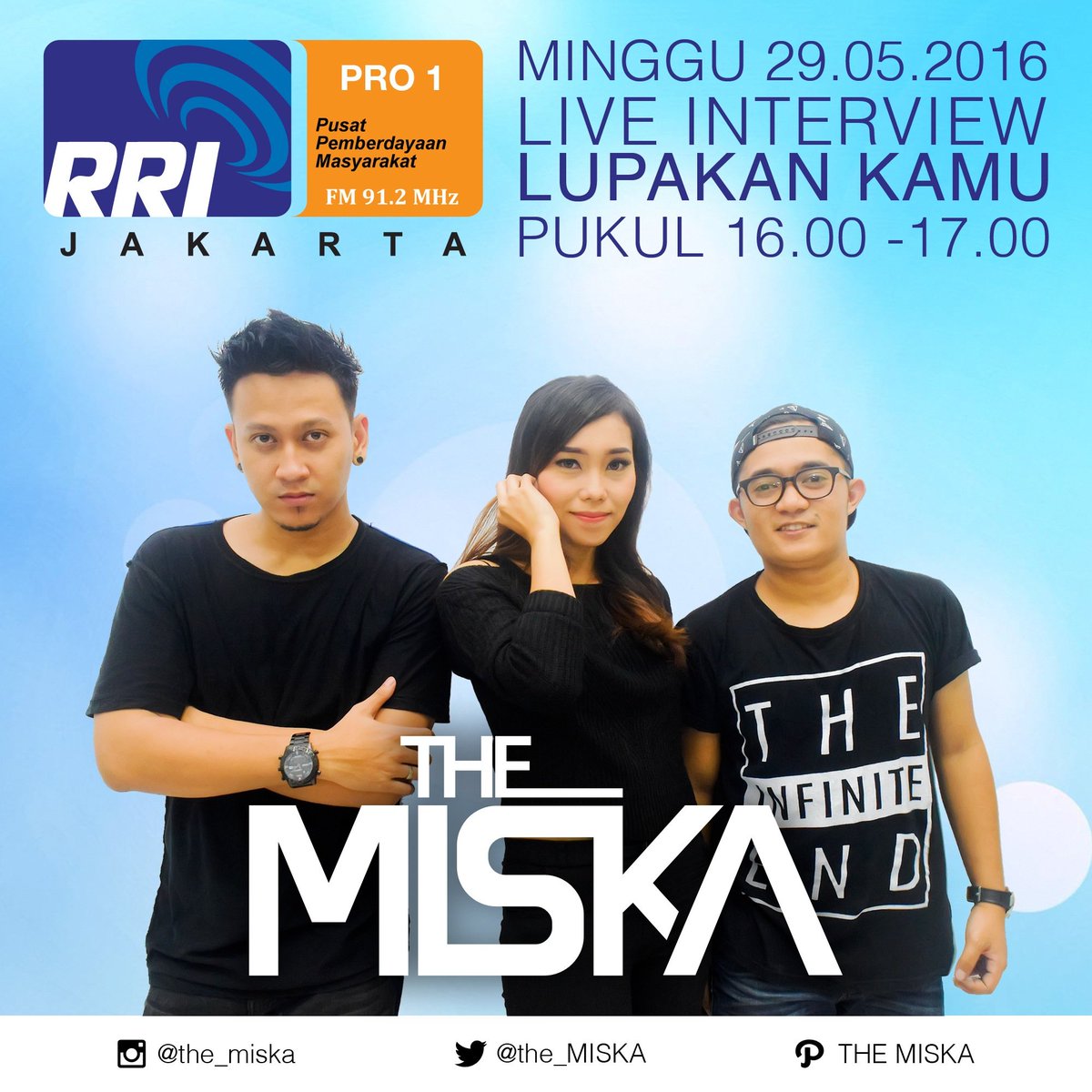the_MISKA's tweet photo. Sore ini... Live Interview "Lupakan Kamu" @912pro1 16.00 - 17.00 wib #TheMiska #radiovisit #Jakarta #kumalalabel https://t.co/V7zl7aA2fc