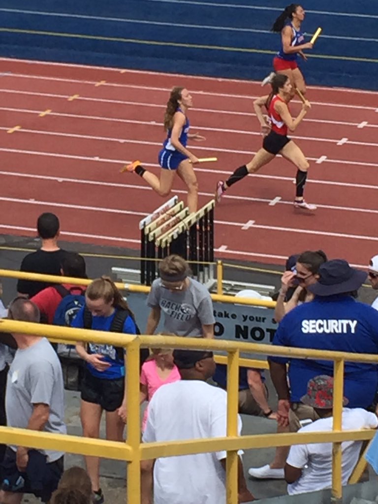 Heading to State:  girls 4 x 800 of dietz, brown, taylor, &amp; titley and titley in the open 800!