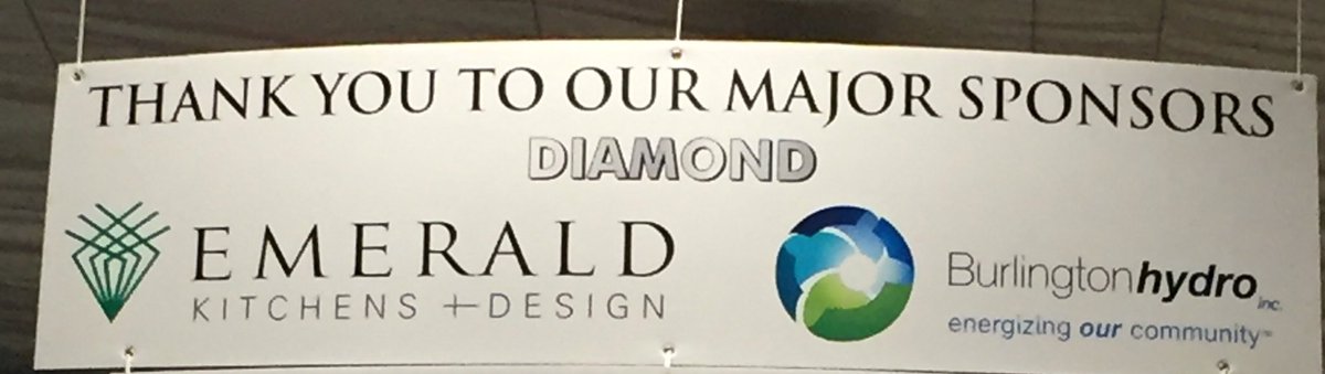 Ty to our Diamond sponsors Emerald kitchens and <a href="/BurlingtonHydro/">Burlington Hydro</a> what a night for #rotary
