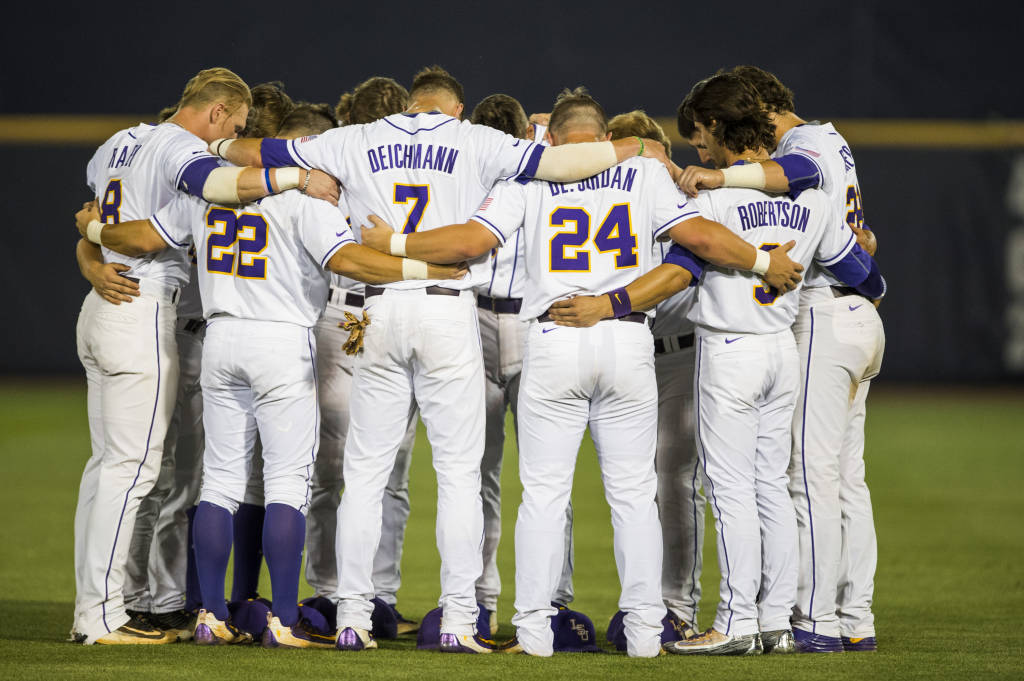 LSUbaseball's tweet photo. LSU heads into the NCAA Tournament with 14 wins in its last 16 games, including three wins over the No.1 team! https://t.co/OtOQc4pVxD