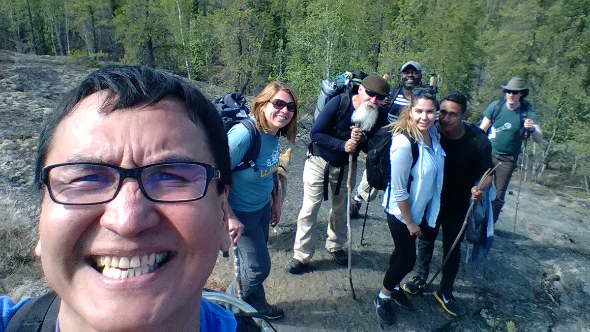Beautiful day for a hike to Big Hill Lake yesterday with theses folks! #NWT #ExploreCanada #Yellowknife