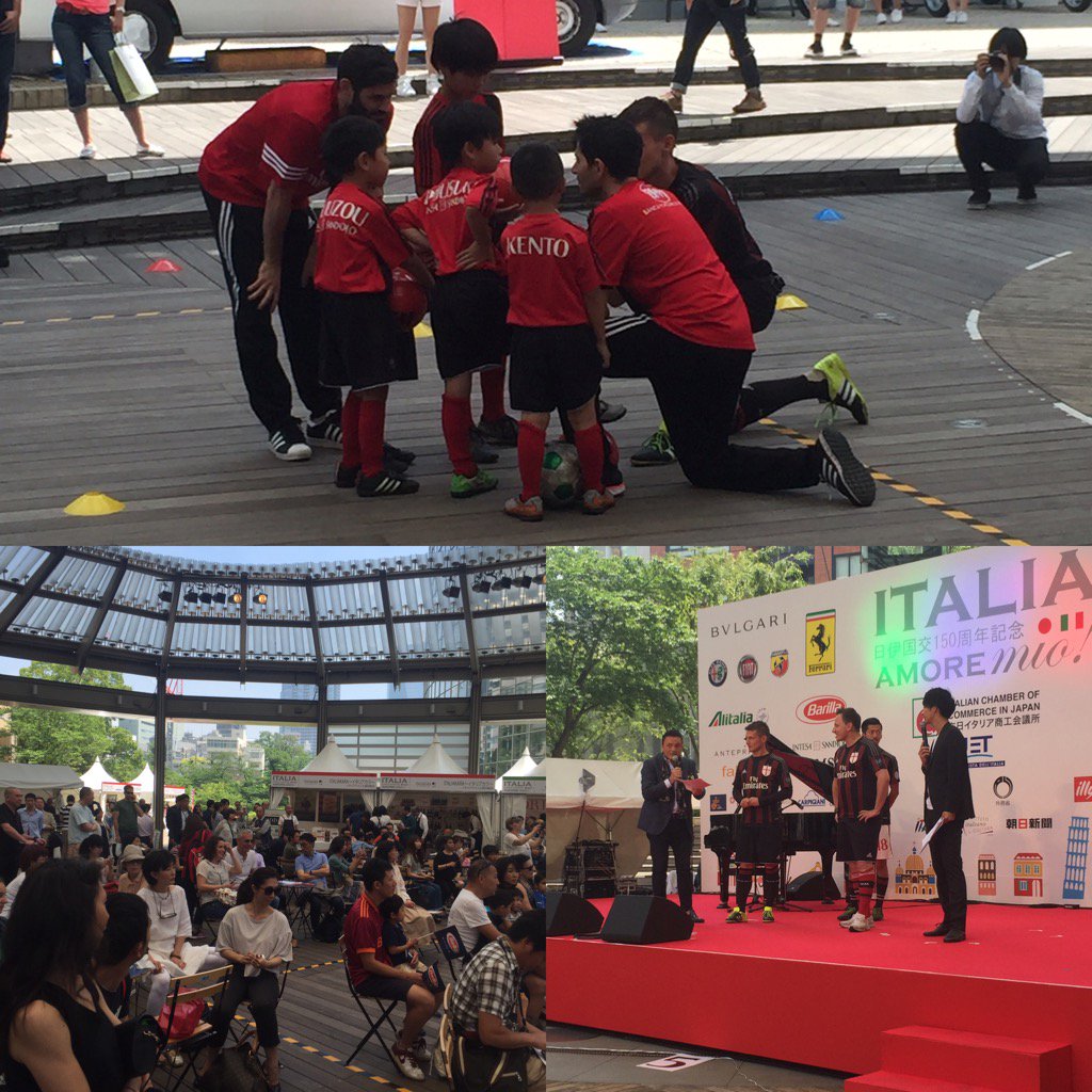 イタリア、アモーレミオ！本日六本木ヒルズ、夜9時まで！ACミランサッカーパフォーマンスなう！⚽️🇮🇹