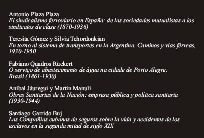 Artículos de Antonio Plaza, T. Gómez y S. Tchordonkian, Fabiano Quadros, A. Jáuregui y M. Manuli y Santiago Garrido